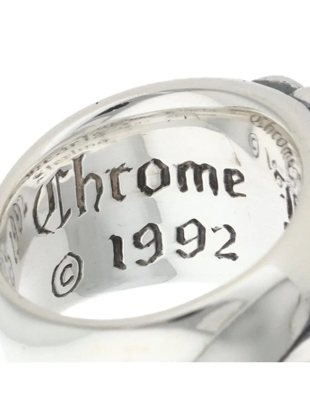 Chrome Hearts Flrl Floral Cross Silver Ring